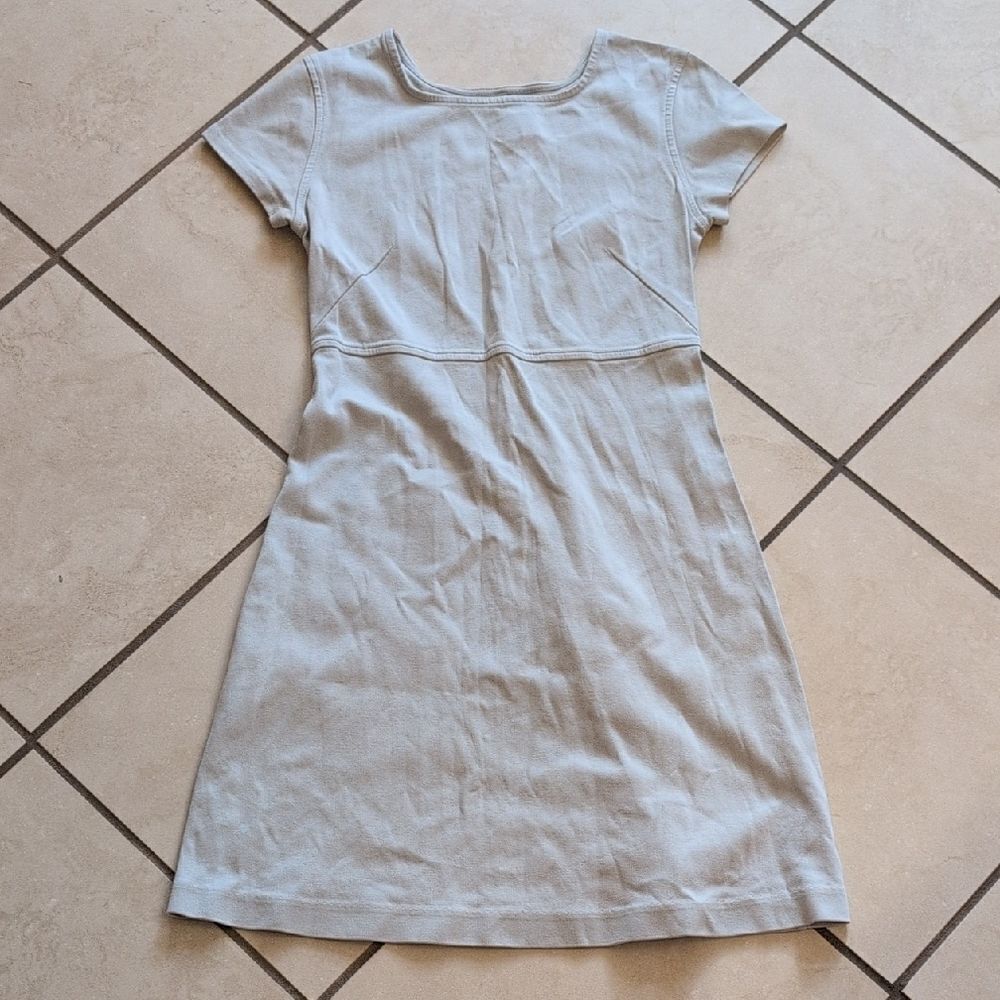 Everlane Party Of One Tee Mini Dress Shift Sky Light Blue Size XXS - Picture 2 of 8